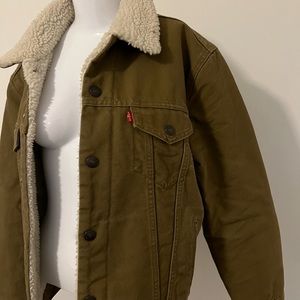 Levi Type III Sherpa Lined Canvas Tan Small Jacket